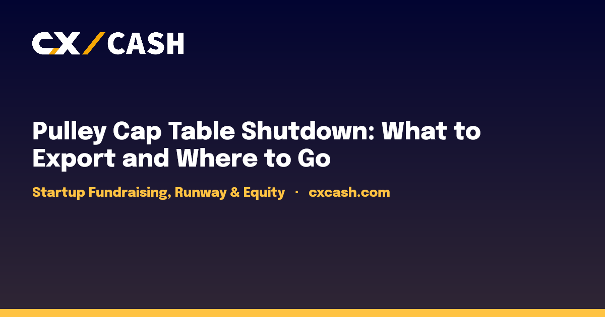 Pulley Cap Table Shutdown: What to Export and Where to Go
